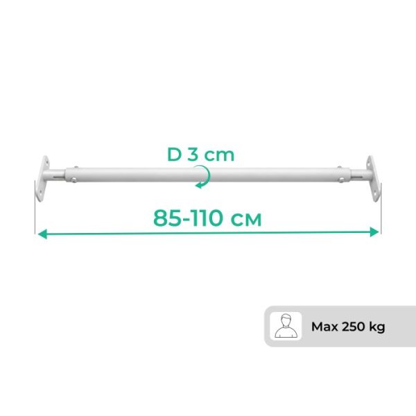 Hrazda na cvičenie medzi steny Gamma 70-130 cm – Obrázok 8
