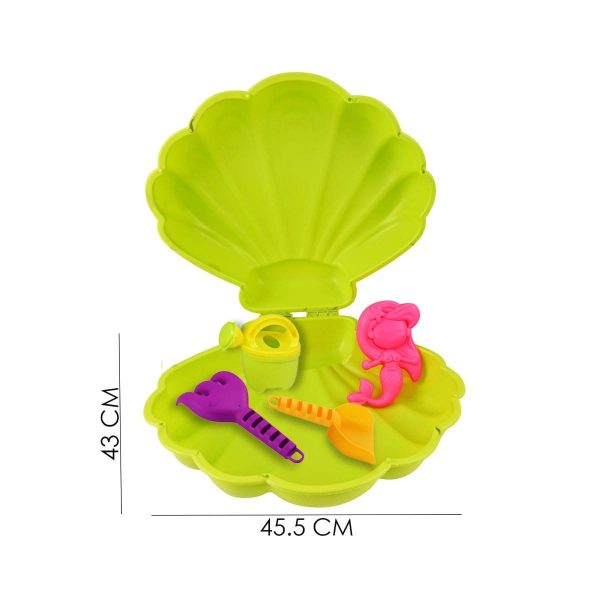 Mini pieskovisko mušľa s hračkami – Obrázok 4