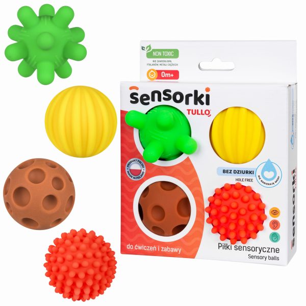 Senzorické loptičky 4 ks farebné – Obrázok 1