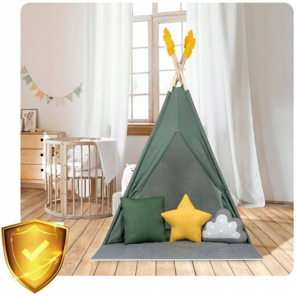 Bavlnený stan tipi Green – Obrázok 4